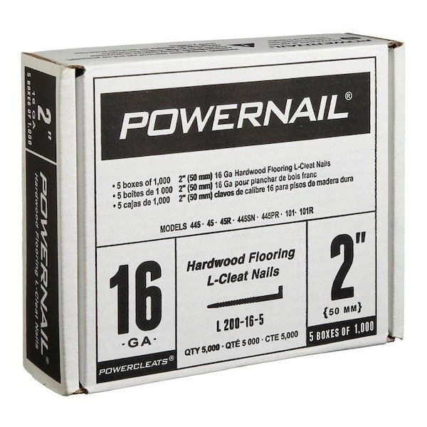 Powernail Co Powernail PowerCleats Floor Cleat, 2 in L, 16 ga, Carbon